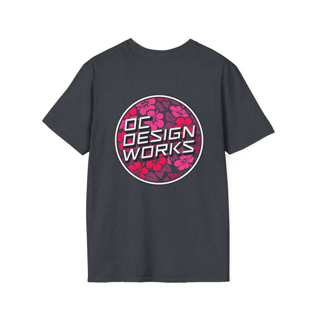 Heritage T-Shirt — Rose Hibiscus Logo - T-Shirt - Dark Heather Grey - OC Designworks