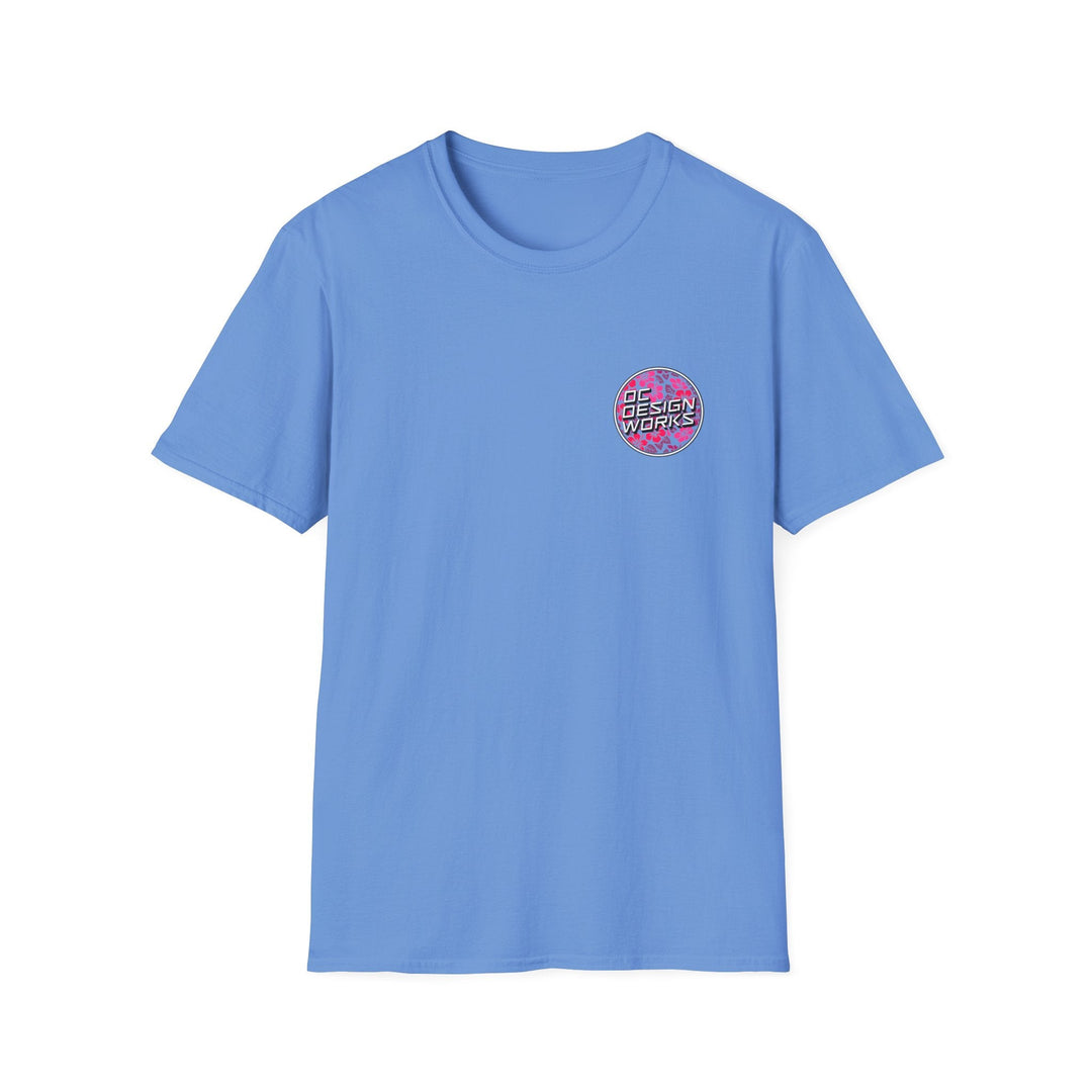 Heritage T-Shirt — Rose Hibiscus Logo - T-Shirt - Carolina Blue - OC Designworks