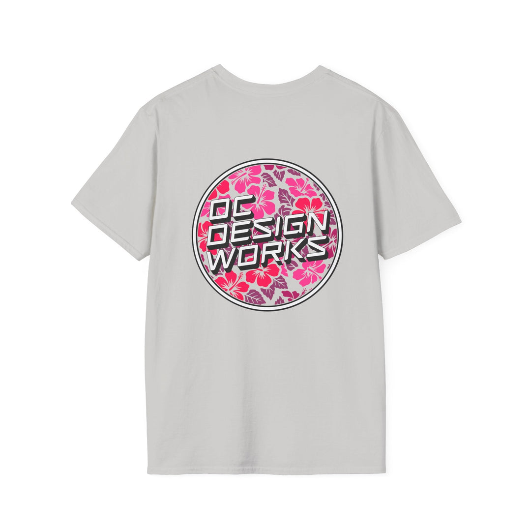 Heritage T-Shirt — Rose Hibiscus Logo - T-Shirt - Ice Grey - OC Designworks