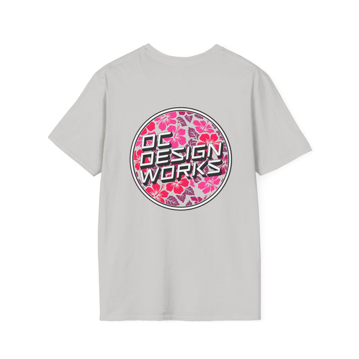 Heritage T-Shirt — Rose Hibiscus Logo - T-Shirt - Ice Grey - OC Designworks