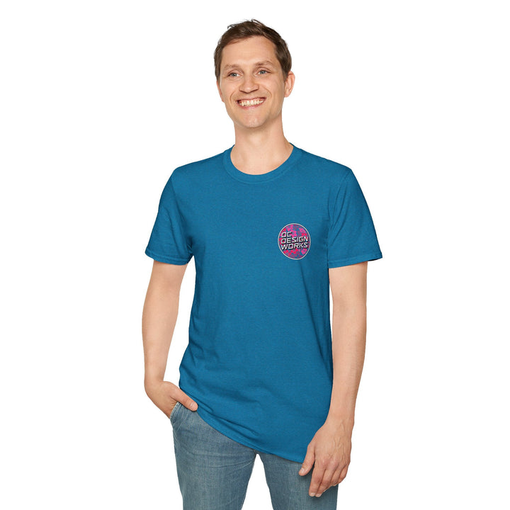 Heritage T-Shirt — Rose Hibiscus Logo - T-Shirt - Antique Sapphire - OC Designworks