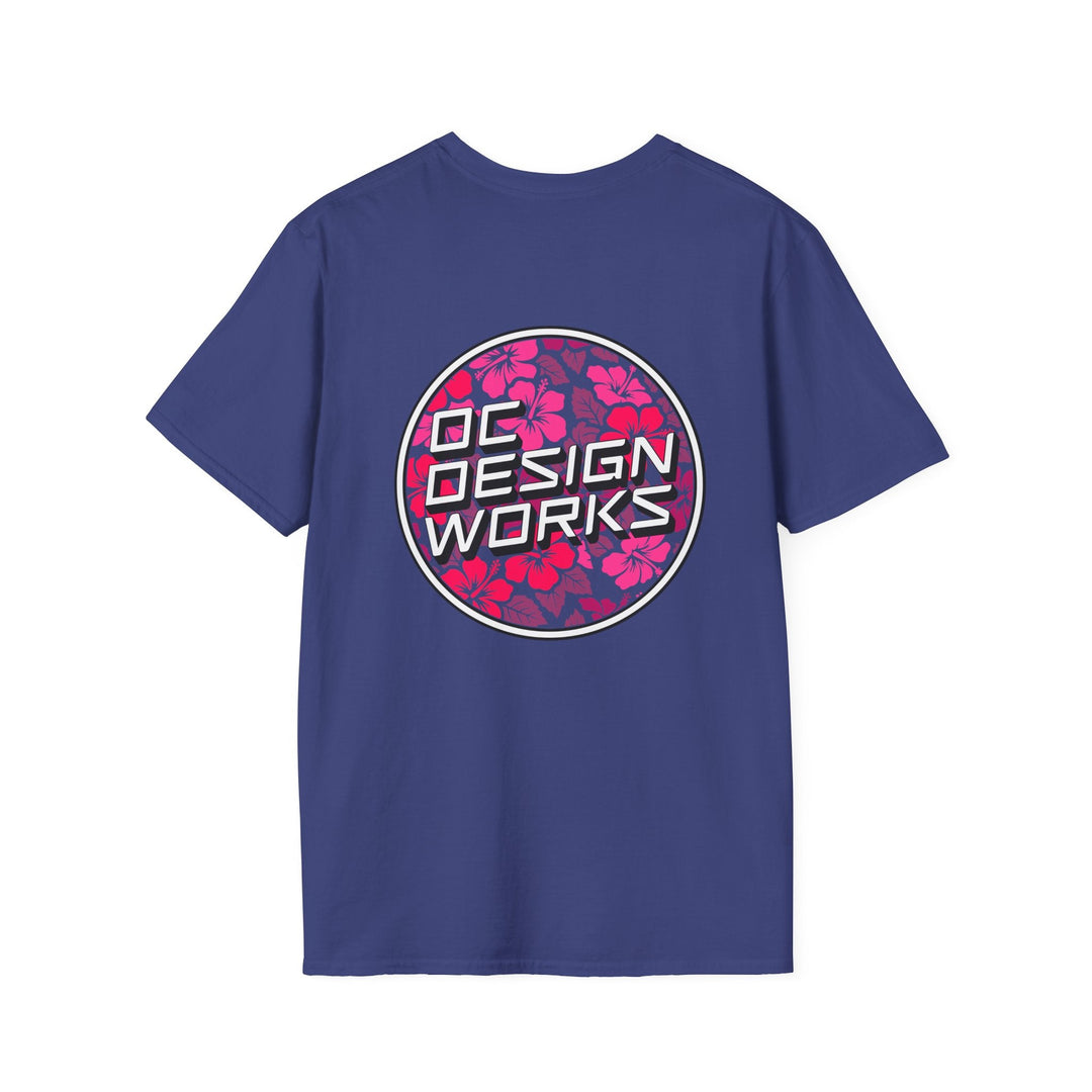 Heritage T-Shirt — Rose Hibiscus Logo - T-Shirt - Metro Blue - OC Designworks