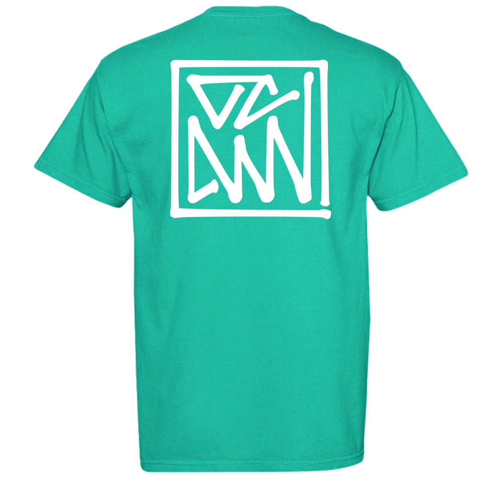 Heritage T-Shirt — White Framed Shuji Logo - T-Shirt - Island Green - OC Designworks
