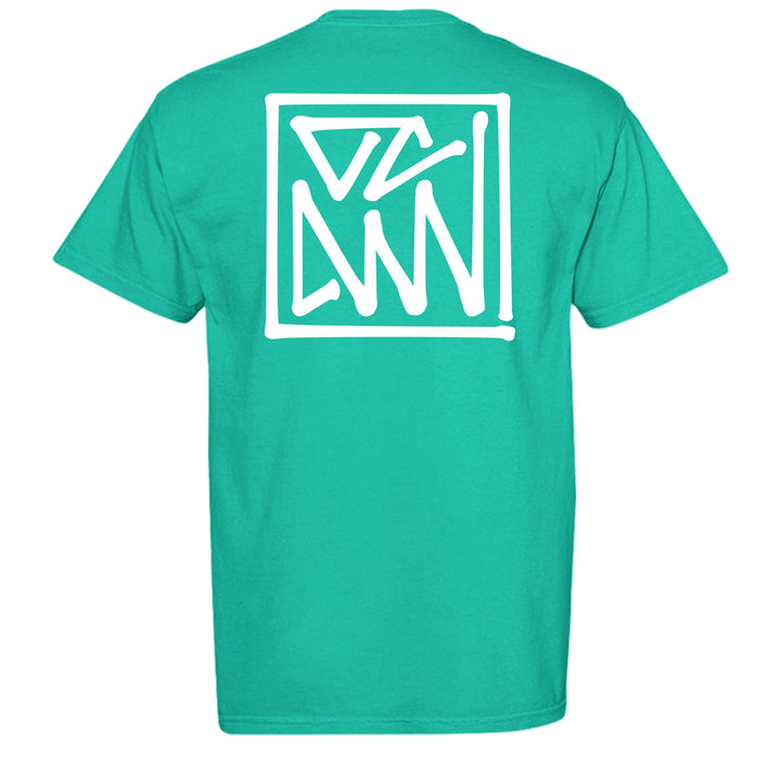 Heritage T-Shirt — White Framed Shuji Logo - T-Shirt - Island Green - OC Designworks