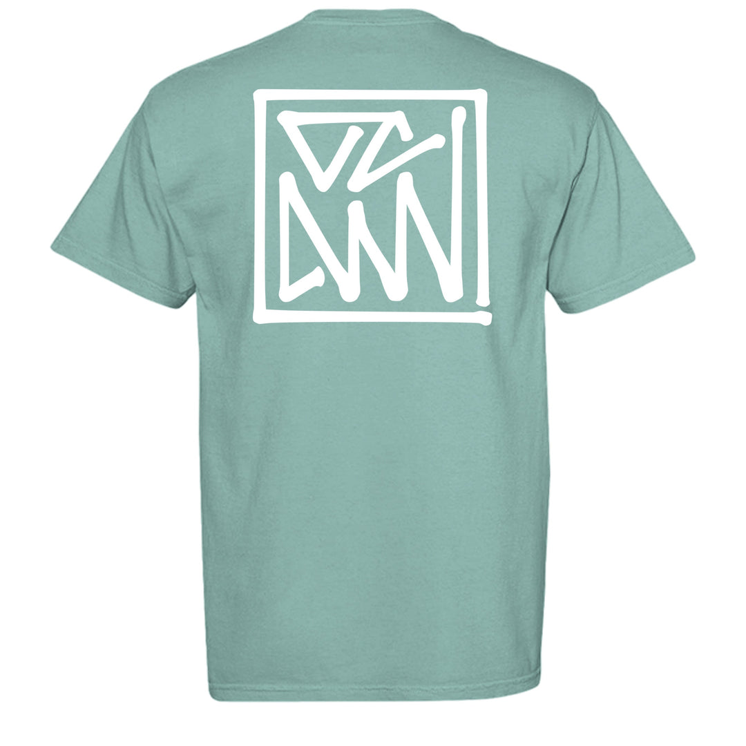 Heritage T-Shirt — White Framed Shuji Logo - T-Shirt - SEAFOAM - OC Designworks