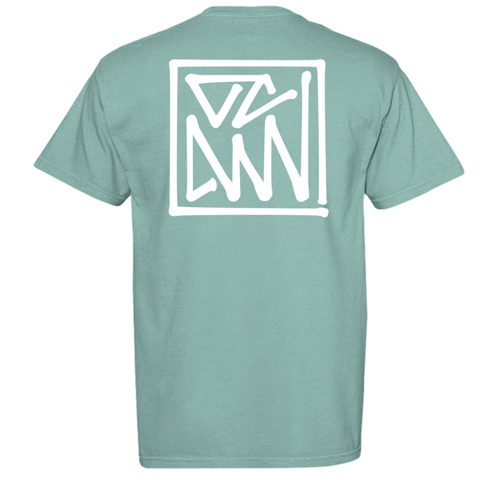 Heritage T-Shirt — White Framed Shuji Logo - T-Shirt - SEAFOAM - OC Designworks
