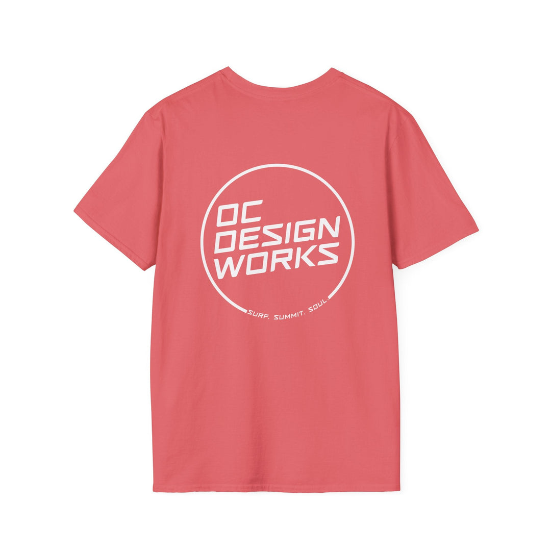 Heritage T-Shirt — White Line Logo - T-Shirt - Coral Silk - OC Designworks