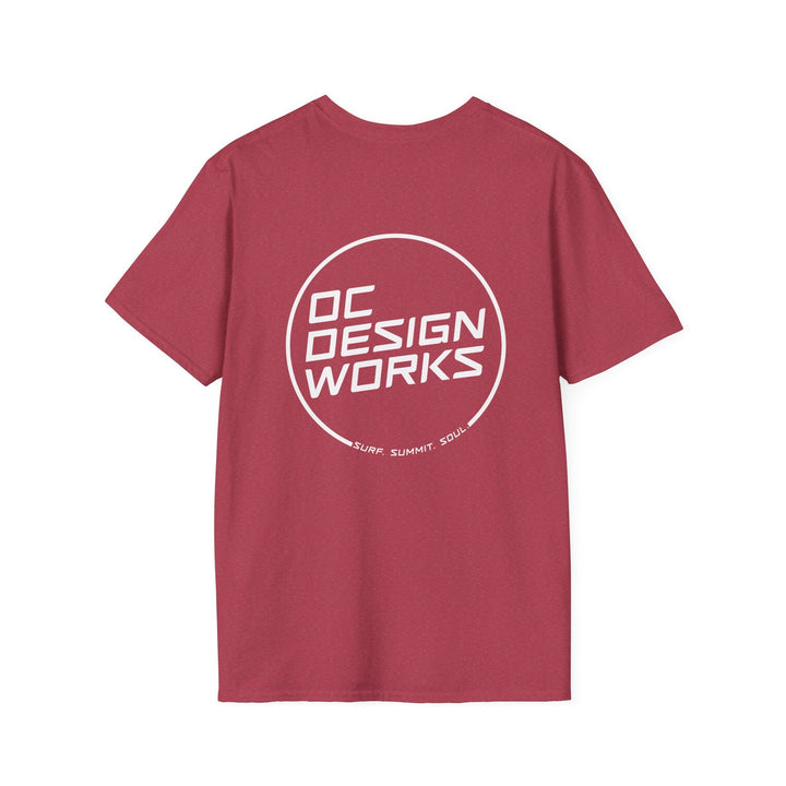 Heritage T-Shirt — White Line Logo - T-Shirt - Heather Cardinal - OC Designworks