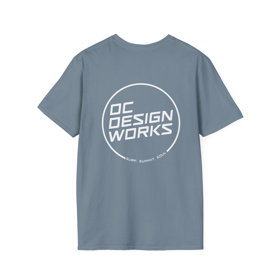 Heritage T-Shirt — White Line Logo - T-Shirt - Stone Blue - OC Designworks