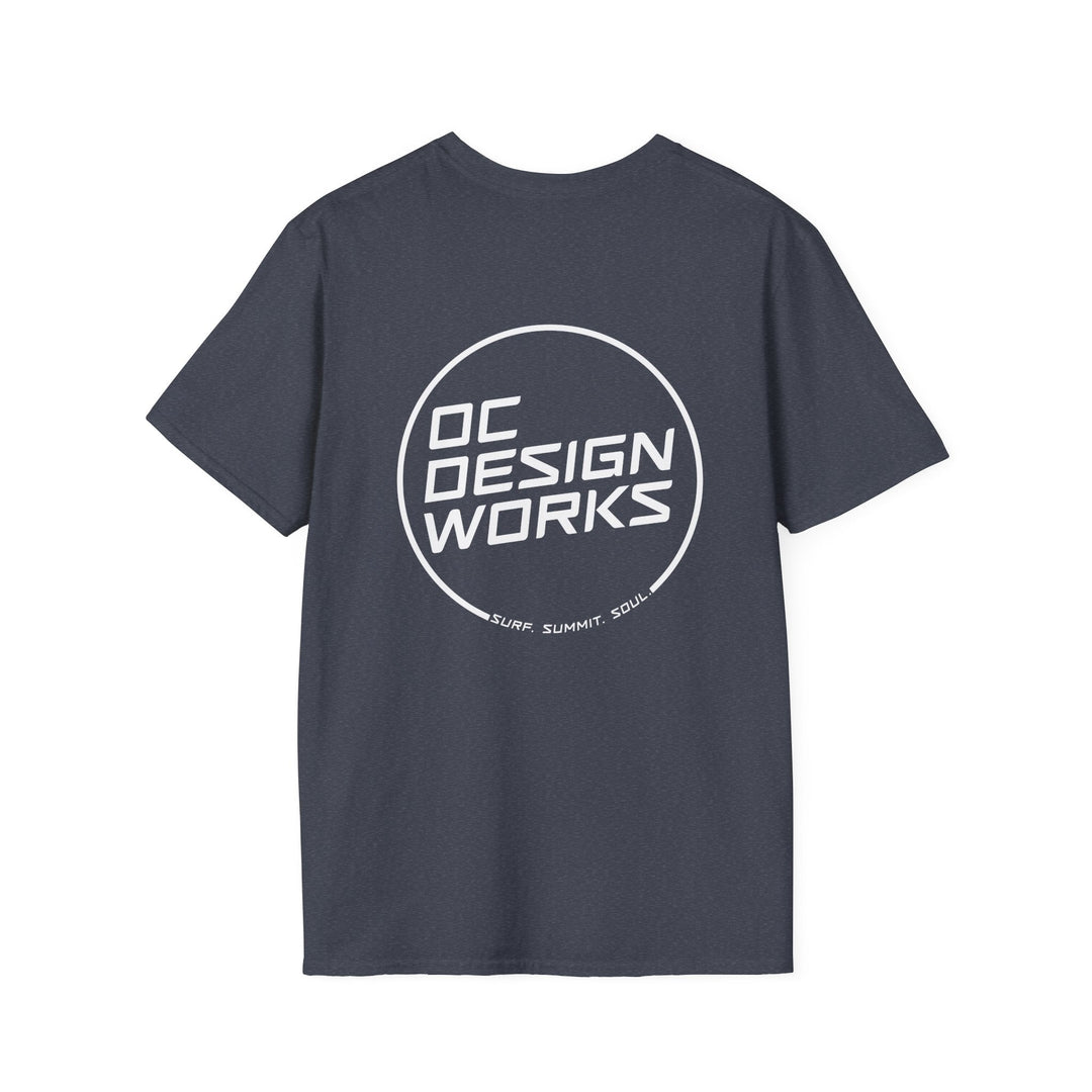 Heritage T-Shirt — White Line Logo - T-Shirt - Heather Navy - OC Designworks