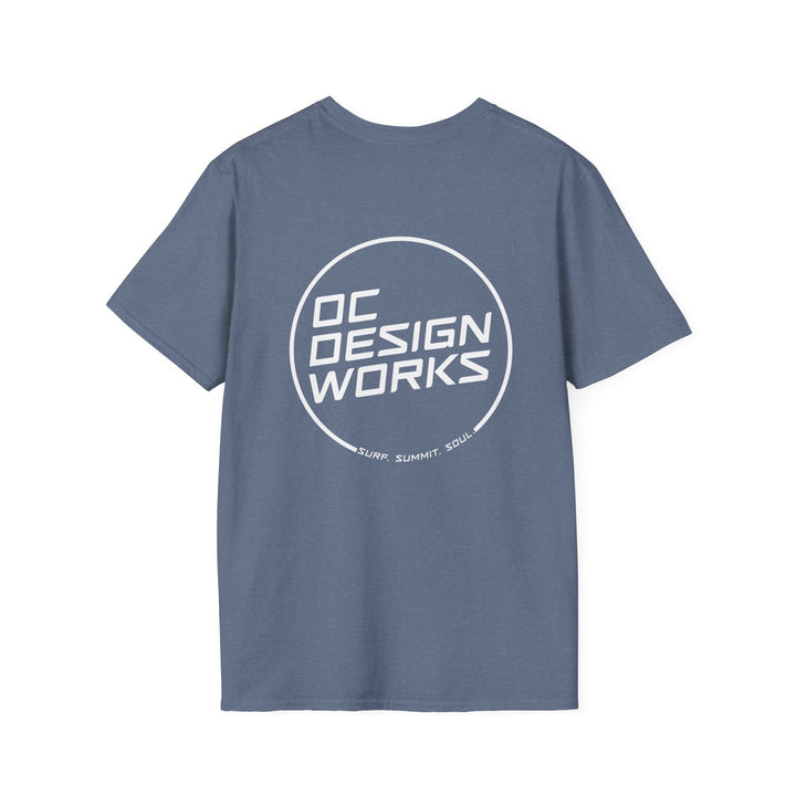 Heritage T-Shirt — White Line Logo - T-Shirt - Heather Indigo - OC Designworks