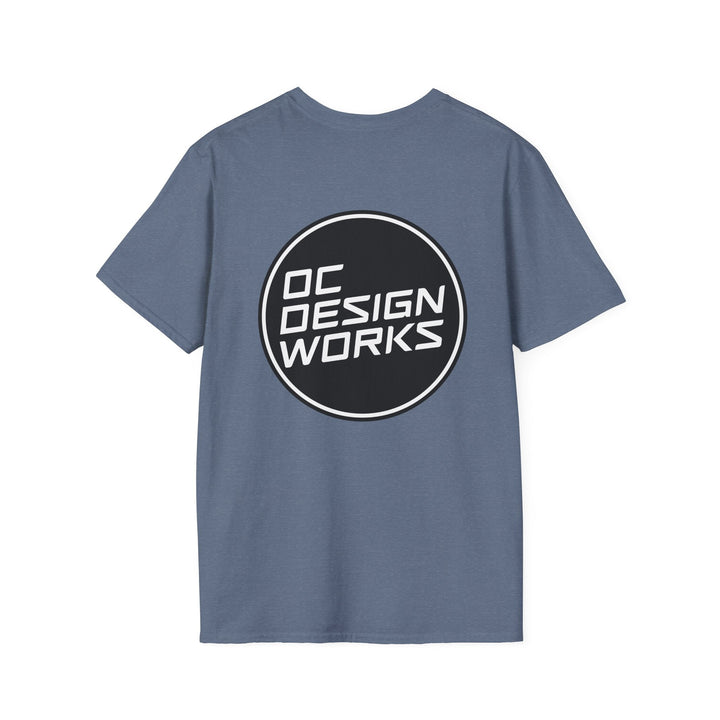 Heritage T-Shirt — White Logo - T-Shirt - Heather Indigo - OC Designworks