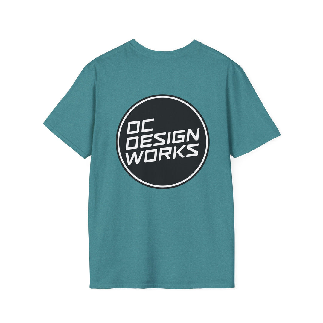 Heritage T-Shirt — White Logo - T-Shirt - Heather Galapagos Blue - OC Designworks