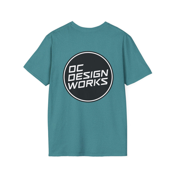 Heritage T-Shirt — White Logo - T-Shirt - Heather Galapagos Blue - OC Designworks