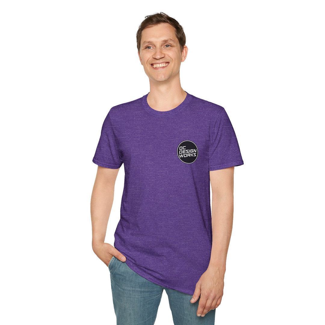 Heritage T-Shirt — White Logo - T-Shirt - Heather Purple - OC Designworks