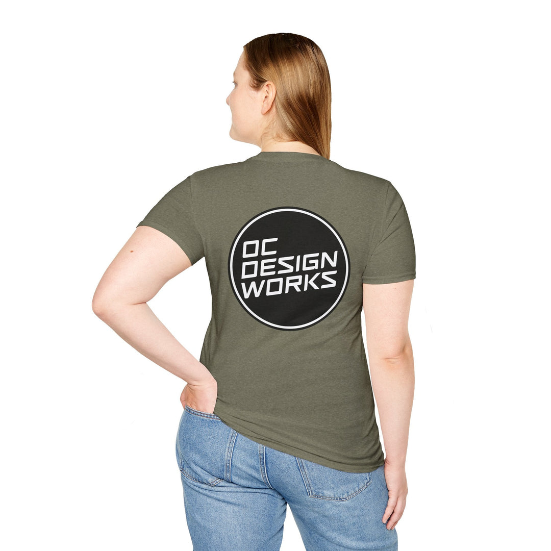Heritage T-Shirt — White Logo - T-Shirt - Heather Military Green - OC Designworks