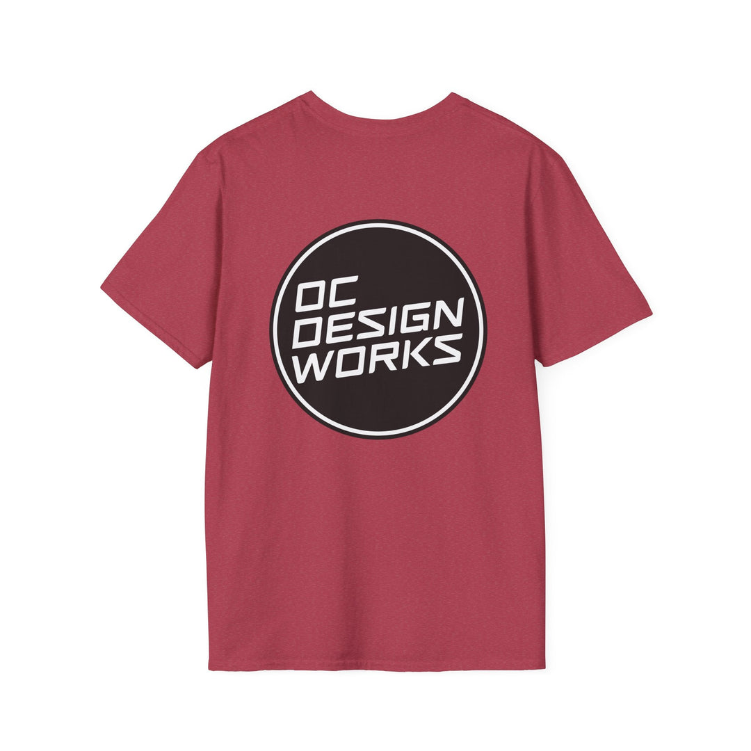 Heritage T-Shirt — White Logo - T-Shirt - Heather Cardinal - OC Designworks