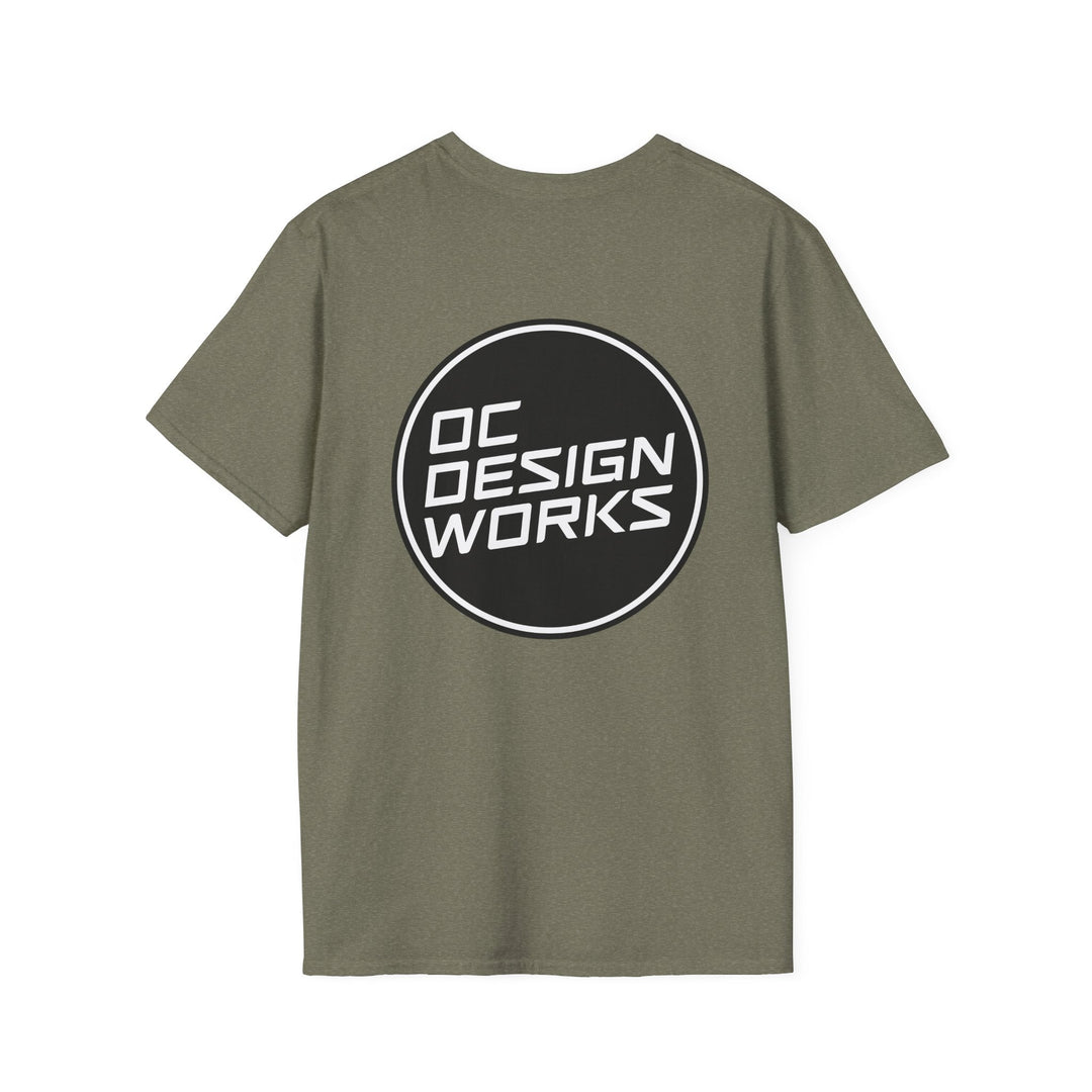 Heritage T-Shirt — White Logo - T-Shirt - Heather Military Green - OC Designworks