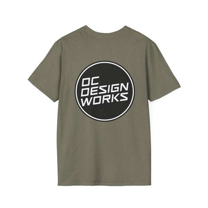 Heritage T-Shirt — White Logo - T-Shirt - Heather Military Green - OC Designworks