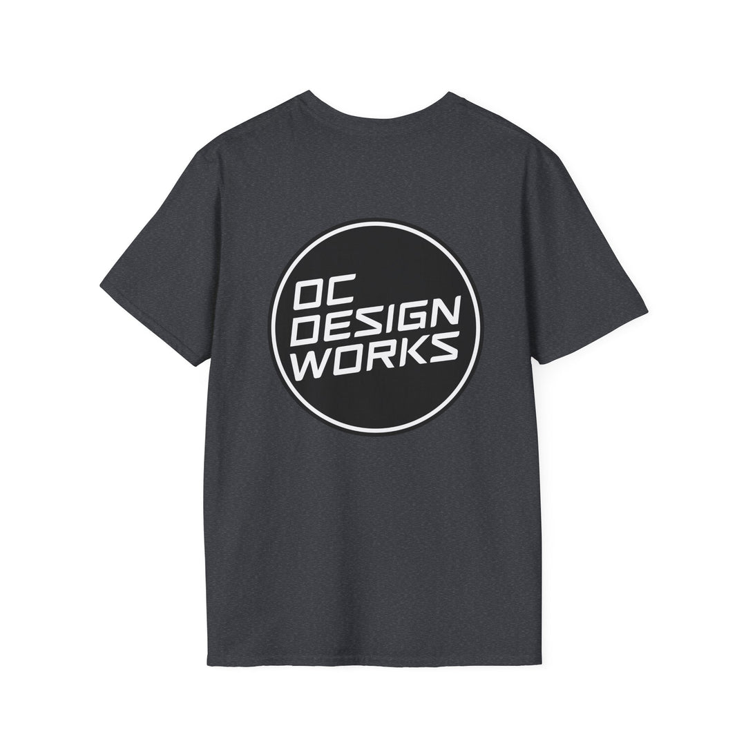 Heritage T-Shirt — White Logo - T-Shirt - Dark Heather Grey - OC Designworks