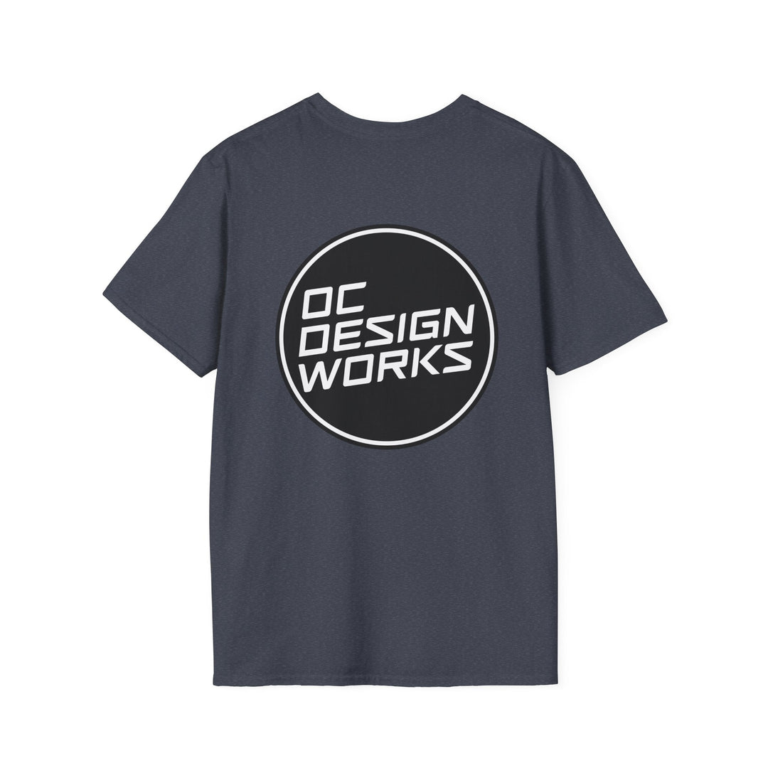 Heritage T-Shirt — White Logo - T-Shirt - Heather Navy - OC Designworks