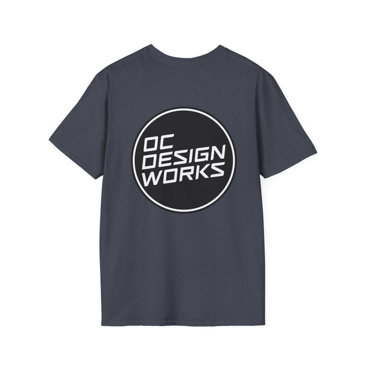 Heritage T-Shirt — White Logo - T-Shirt - Heather Navy - OC Designworks
