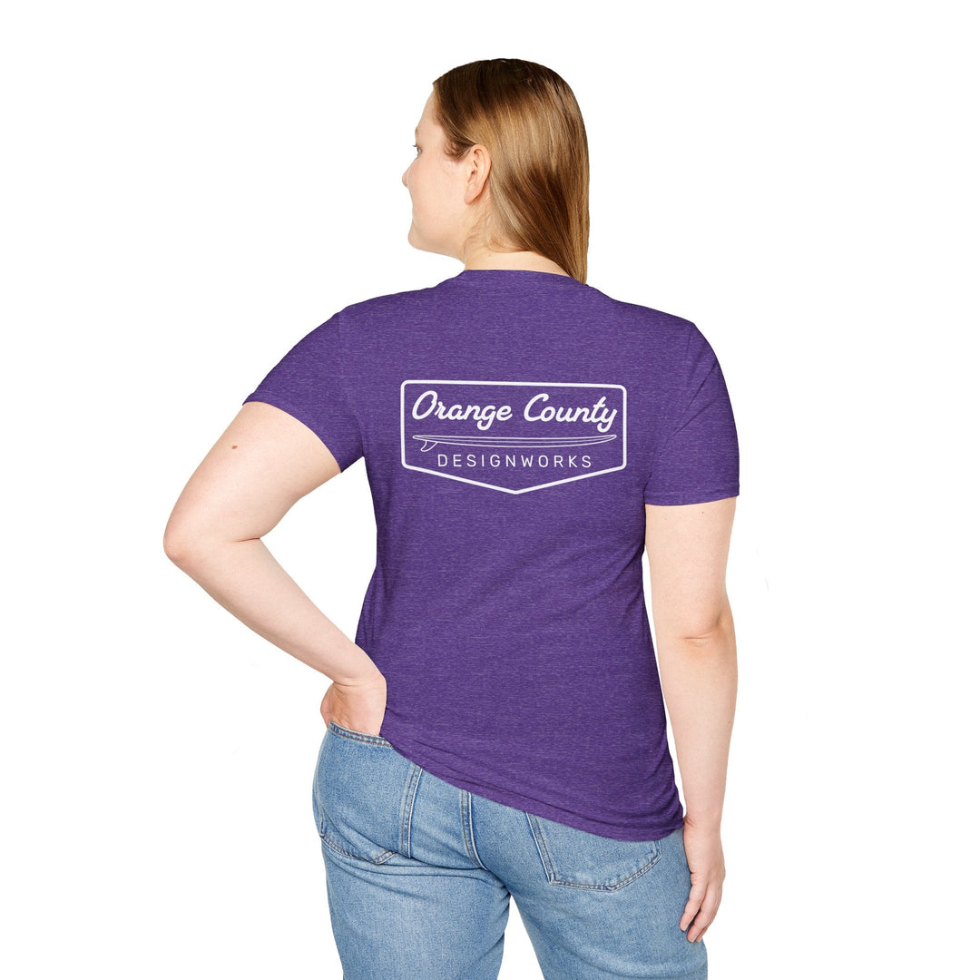 Heritage T-Shirt — White Vintage Surf Logo - T-Shirt - Heather Purple - OC Designworks