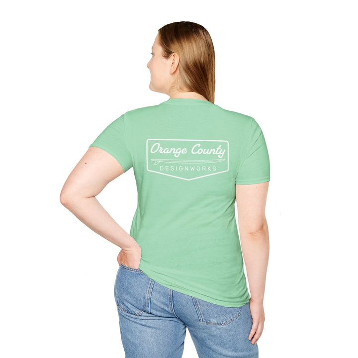 Heritage T-Shirt — White Vintage Surf Logo - T-Shirt - Mint Green - OC Designworks