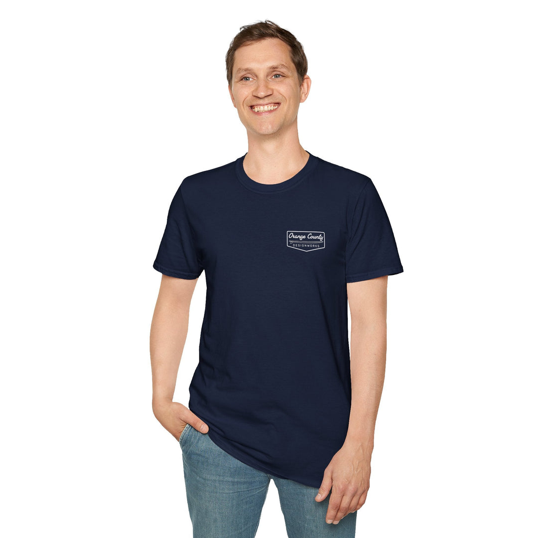 Heritage T-Shirt — White Vintage Surf Logo - T-Shirt - Navy - OC Designworks
