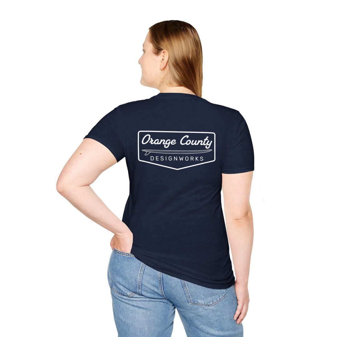 Heritage T-Shirt — White Vintage Surf Logo - T-Shirt - Navy - OC Designworks