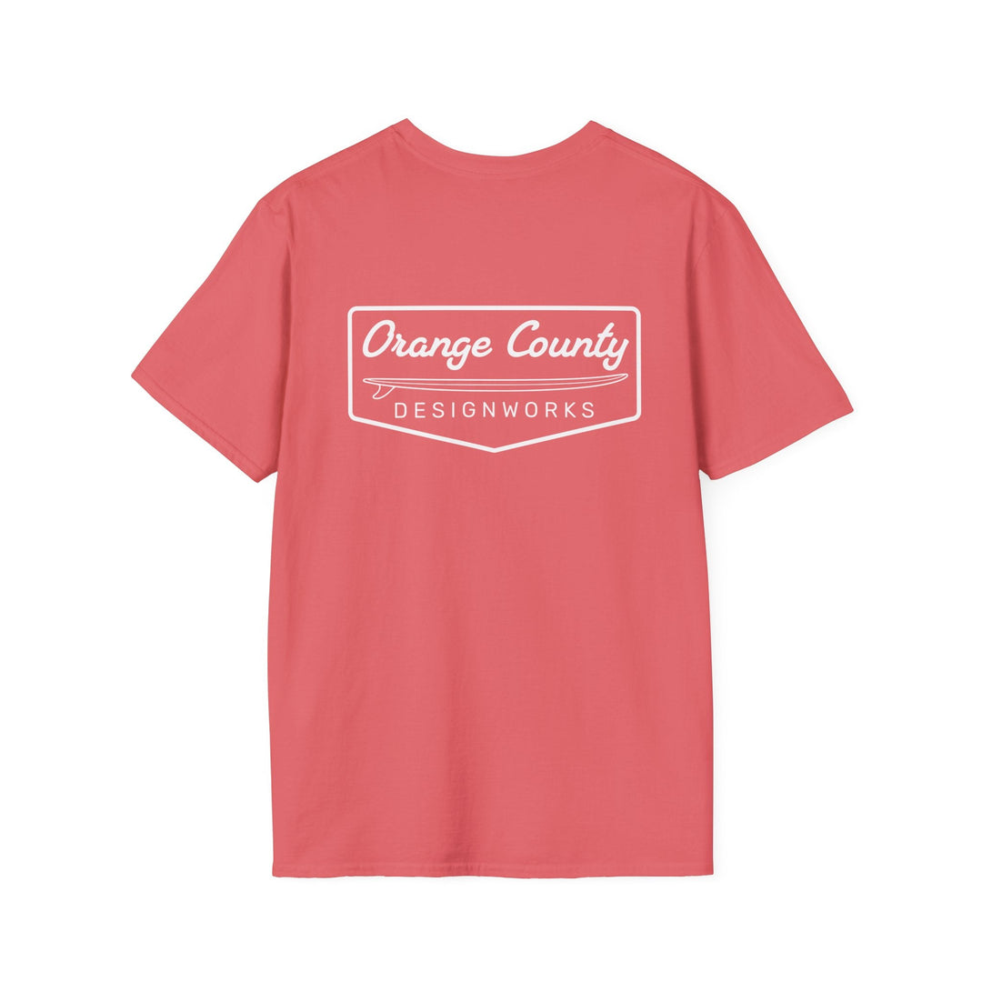 Heritage T-Shirt — White Vintage Surf Logo - T-Shirt - Coral Silk - OC Designworks