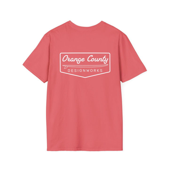 Heritage T-Shirt — White Vintage Surf Logo - T-Shirt - Coral Silk - OC Designworks