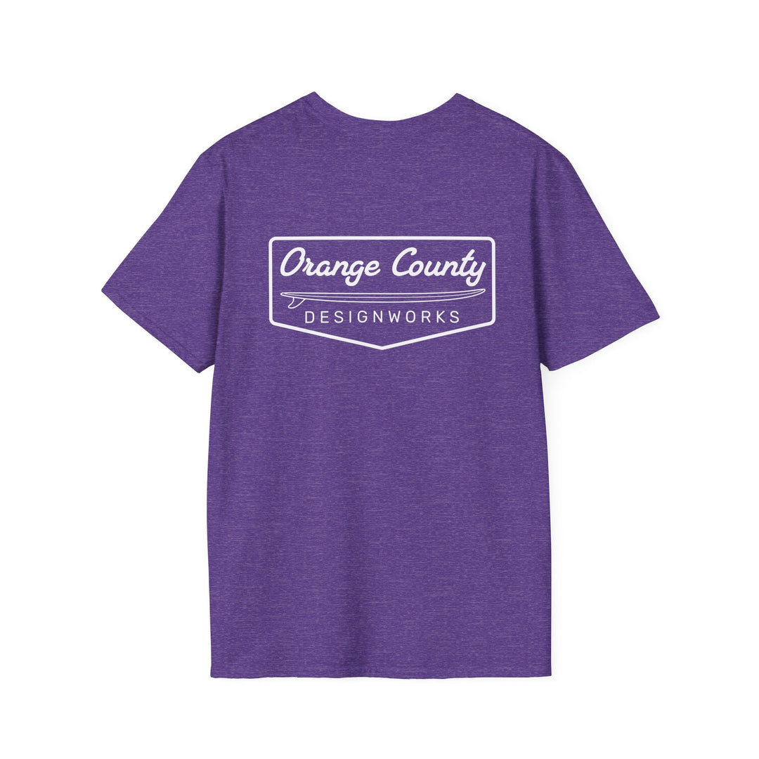Heritage T-Shirt — White Vintage Surf Logo - T-Shirt - Heather Purple - OC Designworks