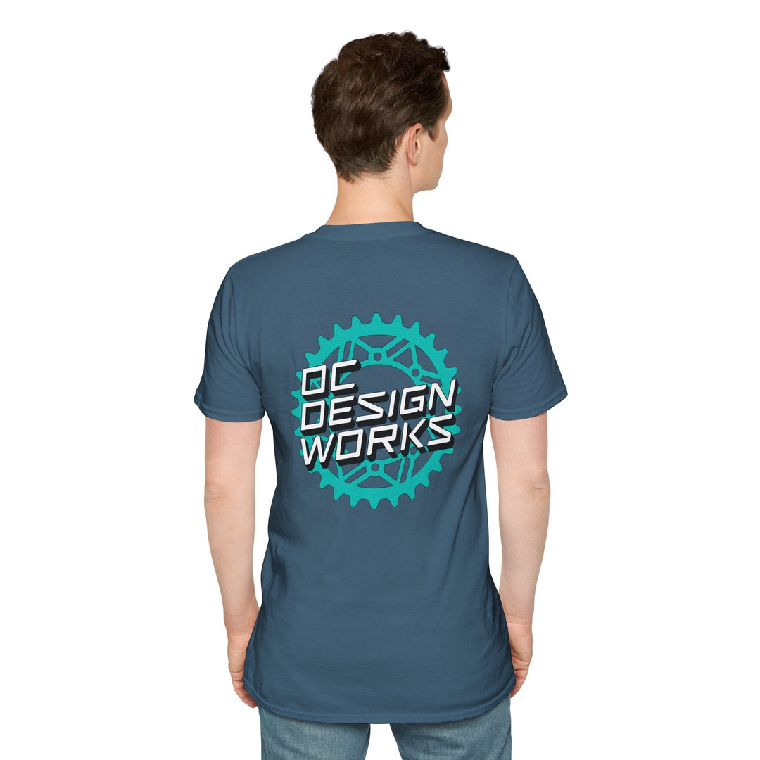 Heritage T‑Shirt — Teal Gear Logo - T-Shirt - Indigo Blue - OC Designworks