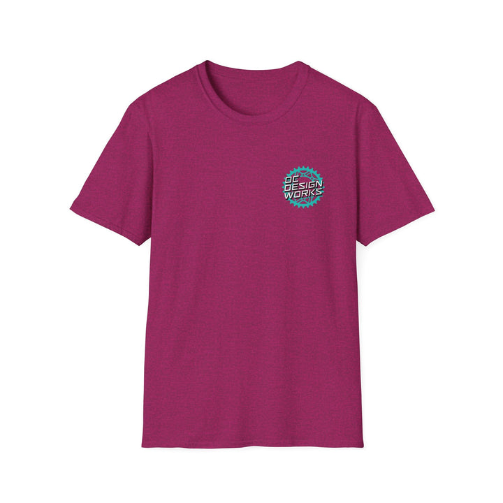 Heritage T‑Shirt — Teal Gear Logo - T-Shirt - Antique Heliconia - OC Designworks