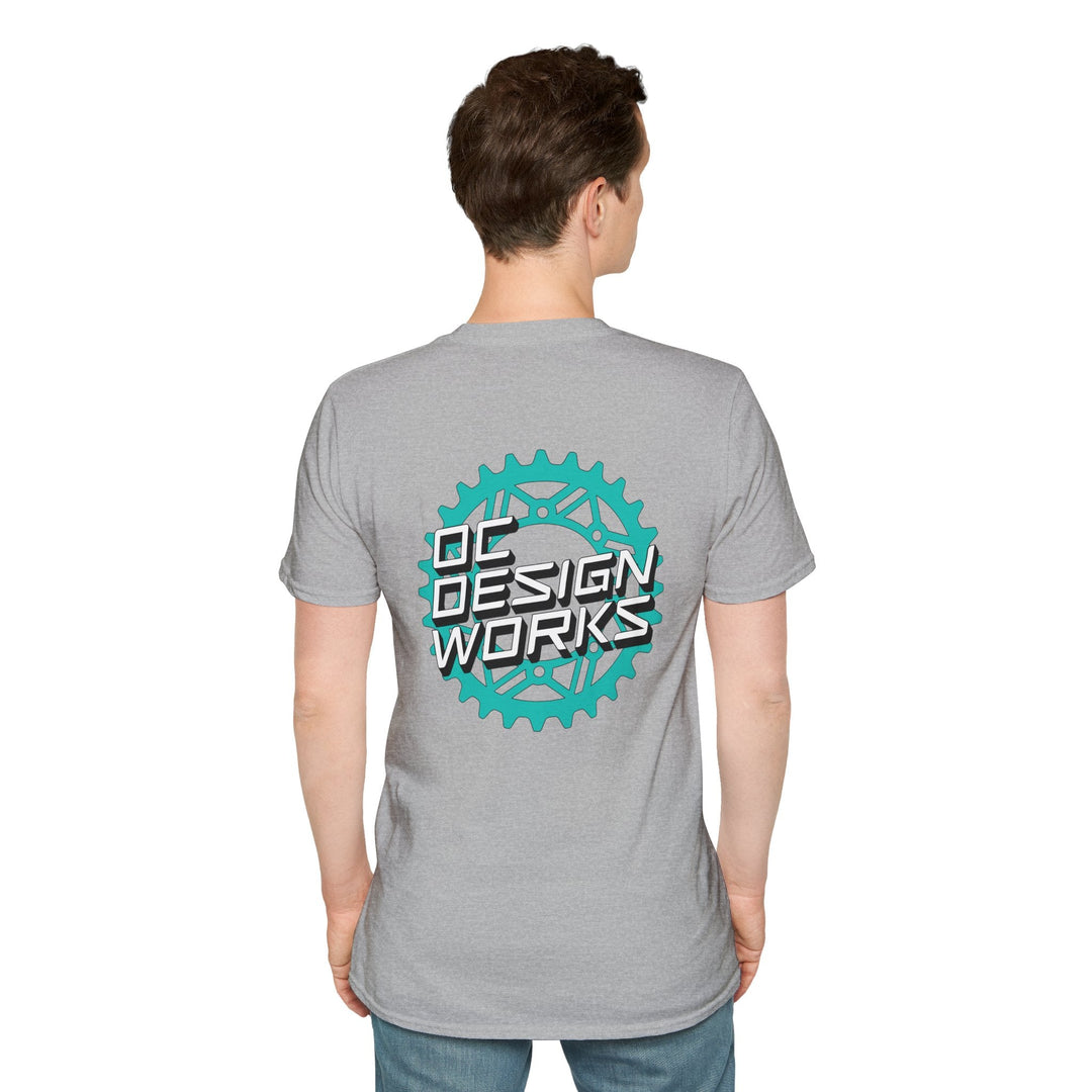 Heritage T‑Shirt — Teal Gear Logo - T-Shirt - Sport Grey - OC Designworks