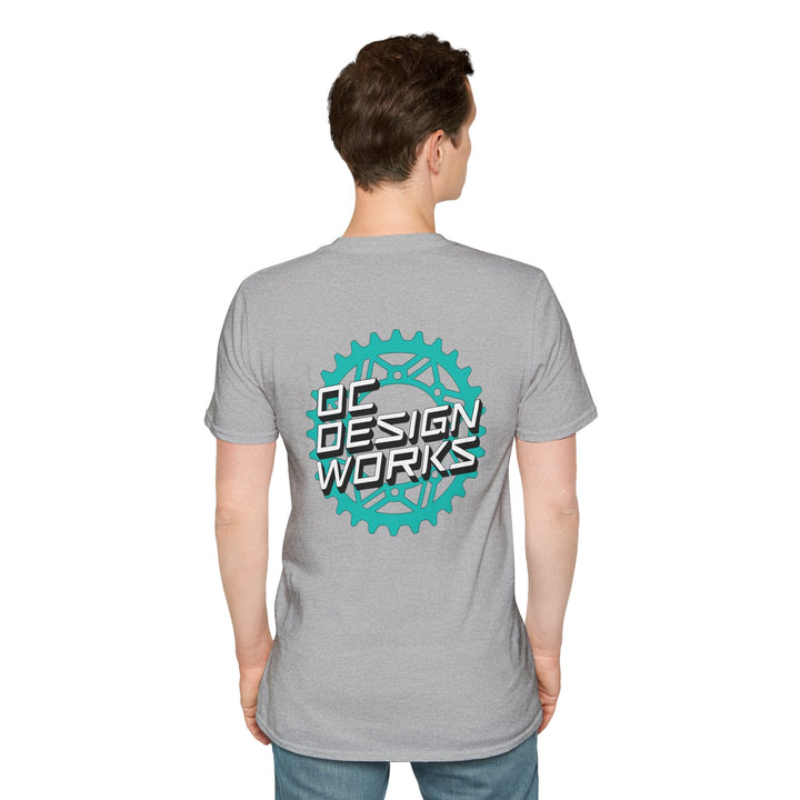 Heritage T‑Shirt — Teal Gear Logo - T-Shirt - Sport Grey - OC Designworks