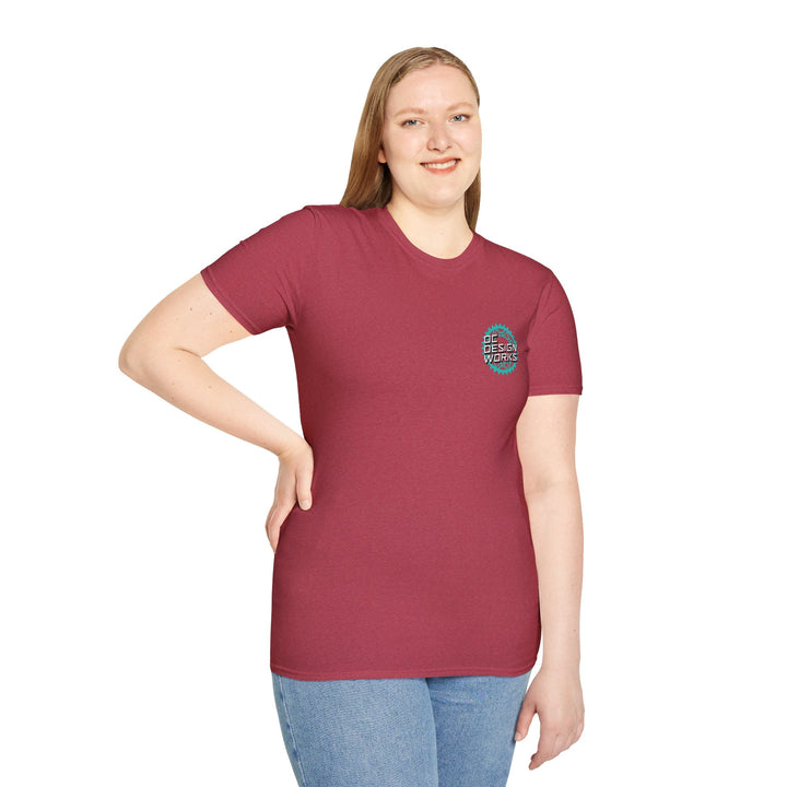Heritage T‑Shirt — Teal Gear Logo - T-Shirt - Heather Cardinal - OC Designworks