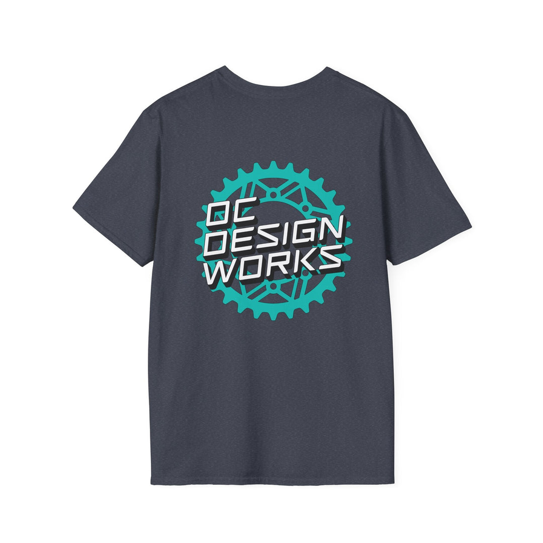 Heritage T‑Shirt — Teal Gear Logo - T-Shirt - Heather Navy - OC Designworks