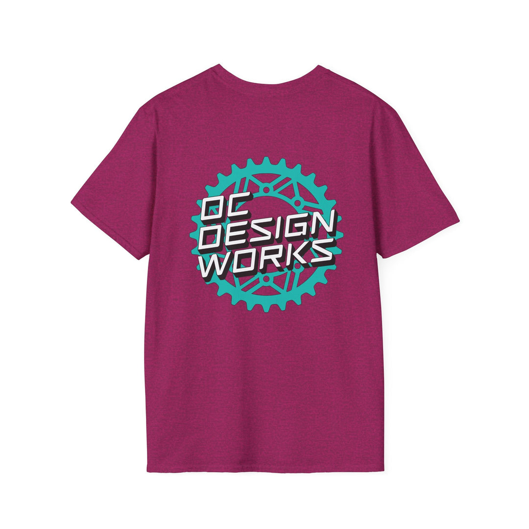 Heritage T‑Shirt — Teal Gear Logo - T-Shirt - Antique Heliconia - OC Designworks