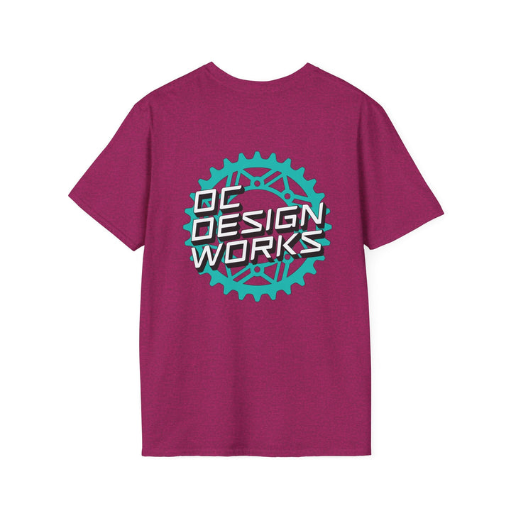 Heritage T‑Shirt — Teal Gear Logo - T-Shirt - Antique Heliconia - OC Designworks
