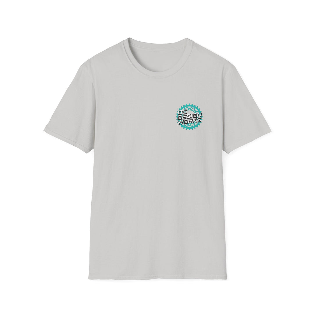 Heritage T‑Shirt — Teal Gear Logo - T-Shirt - Ice Grey - OC Designworks