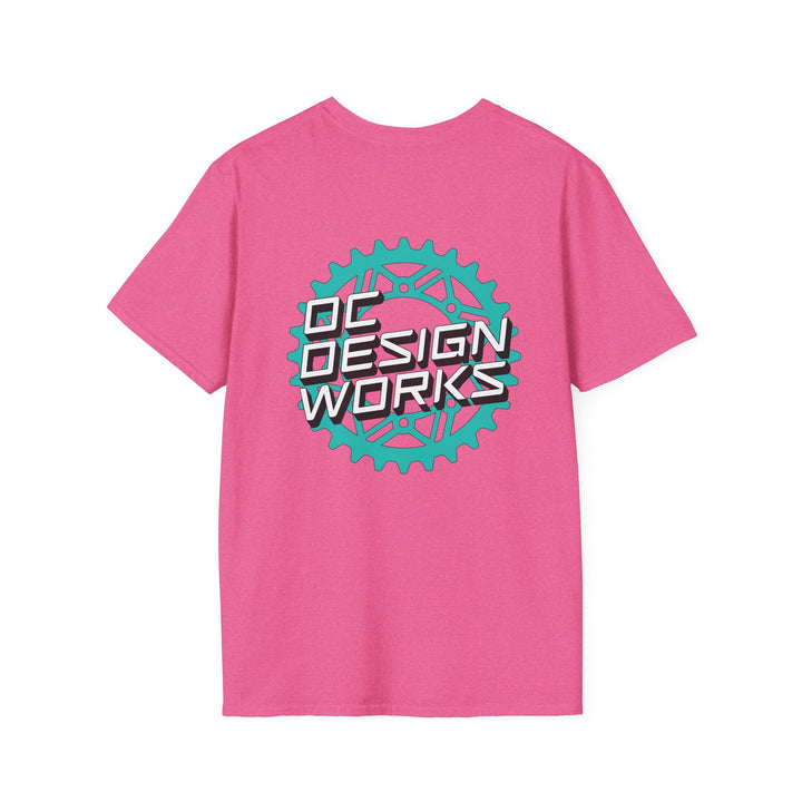 Heritage T‑Shirt — Teal Gear Logo - T-Shirt - Heather Heliconia - OC Designworks