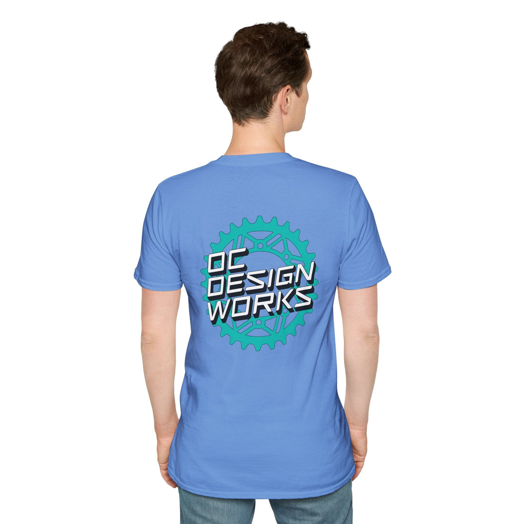 Heritage T‑Shirt — Teal Gear Logo - T-Shirt - Carolina Blue - OC Designworks