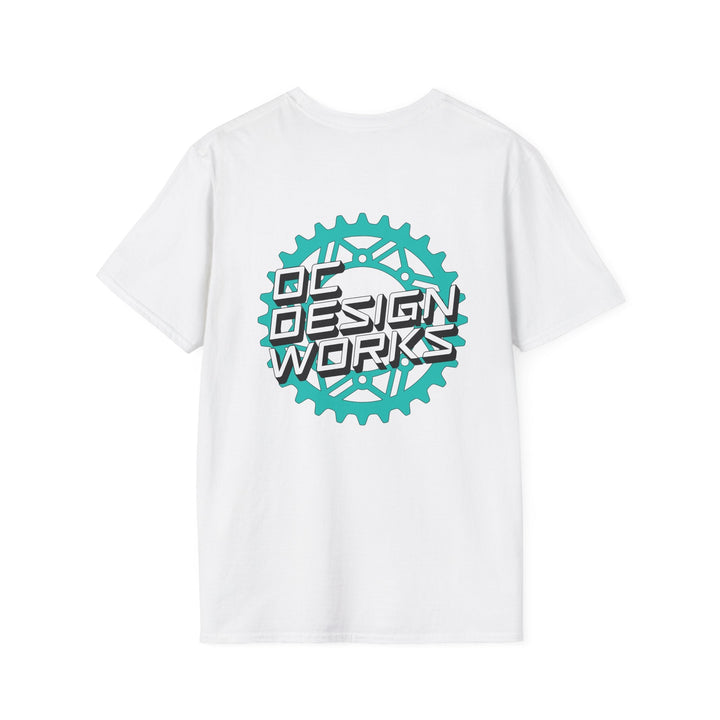 Heritage T‑Shirt — Teal Gear Logo - T-Shirt - White - OC Designworks
