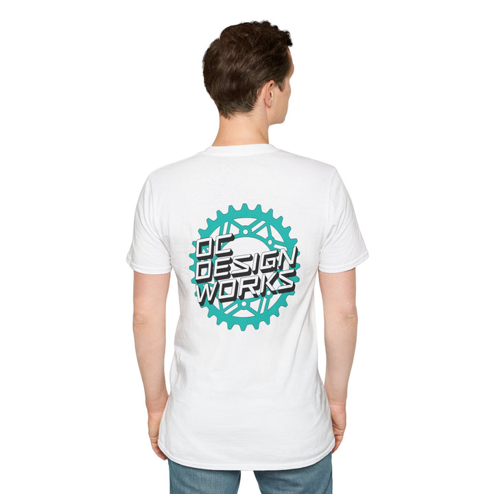 Heritage T‑Shirt — Teal Gear Logo - T-Shirt - White - OC Designworks
