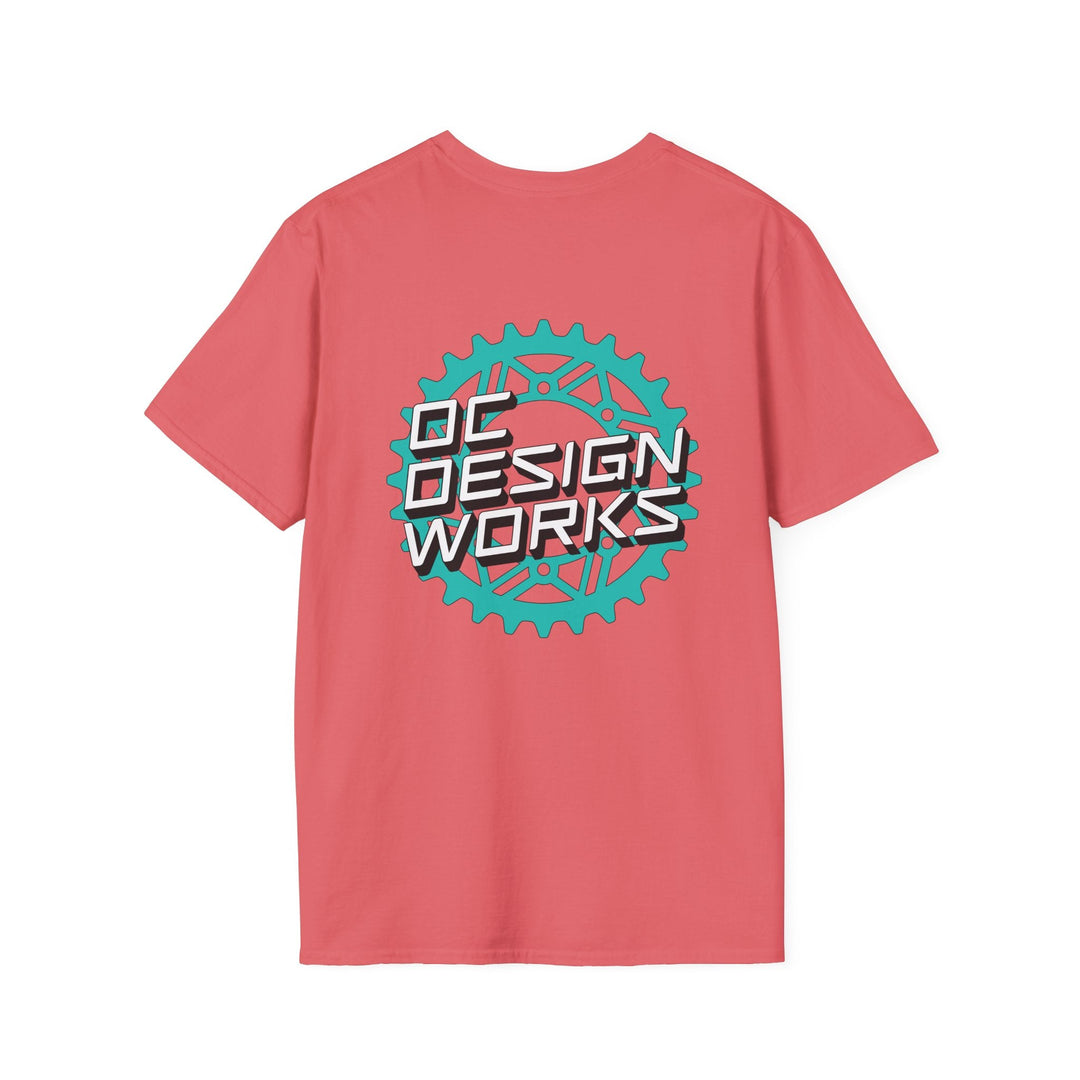 Heritage T‑Shirt — Teal Gear Logo - T-Shirt - Coral Silk - OC Designworks