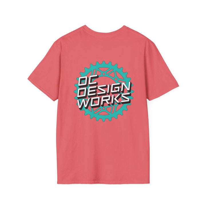 Heritage T‑Shirt — Teal Gear Logo - T-Shirt - Coral Silk - OC Designworks