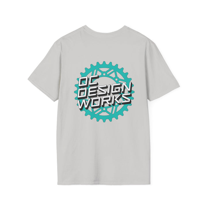 Heritage T‑Shirt — Teal Gear Logo - T-Shirt - Ice Grey - OC Designworks