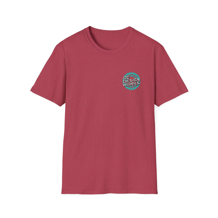 Heritage T‑Shirt — Teal Gear Logo - T-Shirt - Heather Cardinal - OC Designworks